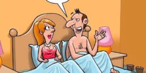 Joke of the day: A woman is sitting bed with her lover